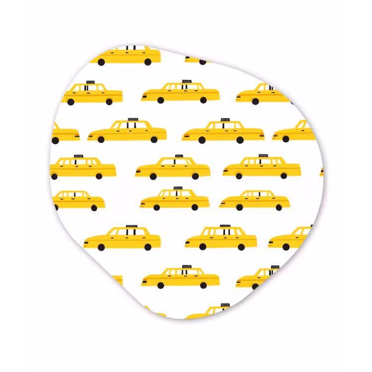 Organisch schilderij - Forex - Taxi - Iconisch - Geel — 1