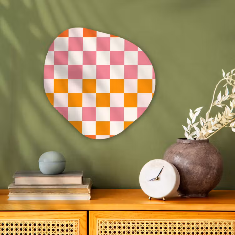 Organisch schilderij - Forex - Vierkant - Patroon - Oranje — 2
