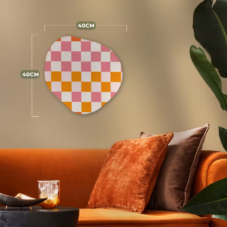 Organisch schilderij - Forex - Vierkant - Patroon - Oranje — 4