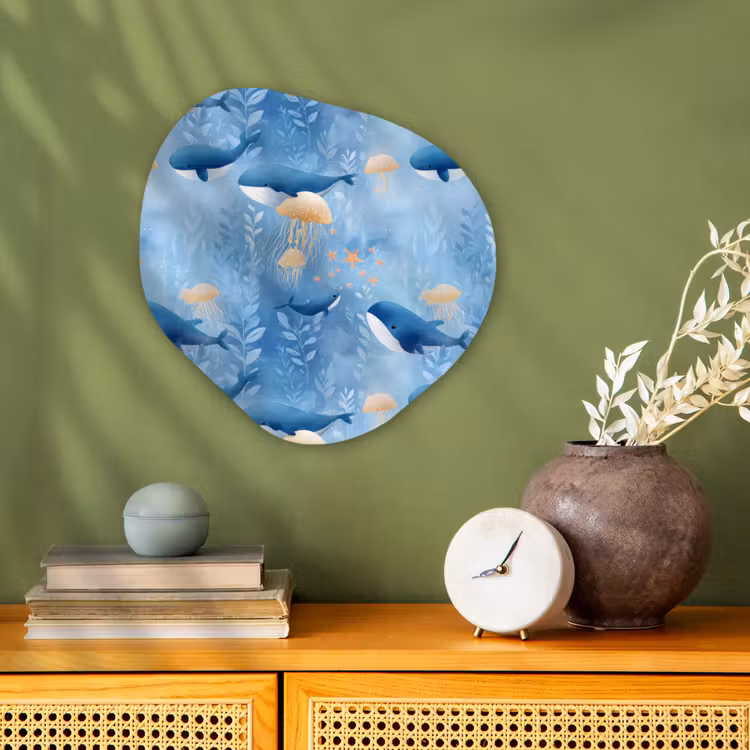 Organisch schilderij - Forex - Walvissen - Oceaan - Blauw — 2