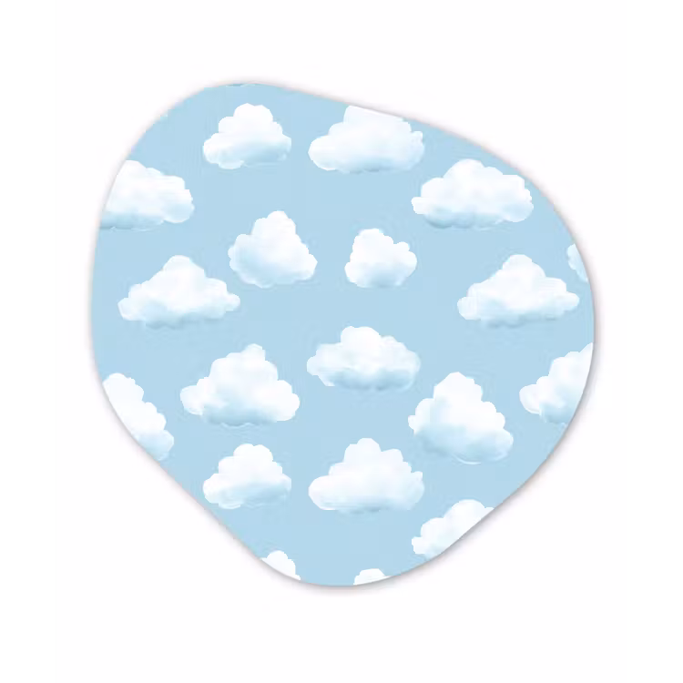 Organisch schilderij - Forex - Wolken - Illustratie - Blauw — 1