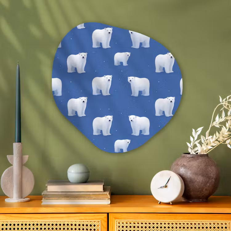 Organische vorm aluminium - IJsbeer - Patroon - Blauw — 2