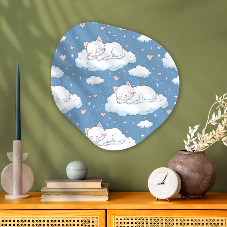 Organische vorm aluminium - Kitten - Wolken - Blauw — 2