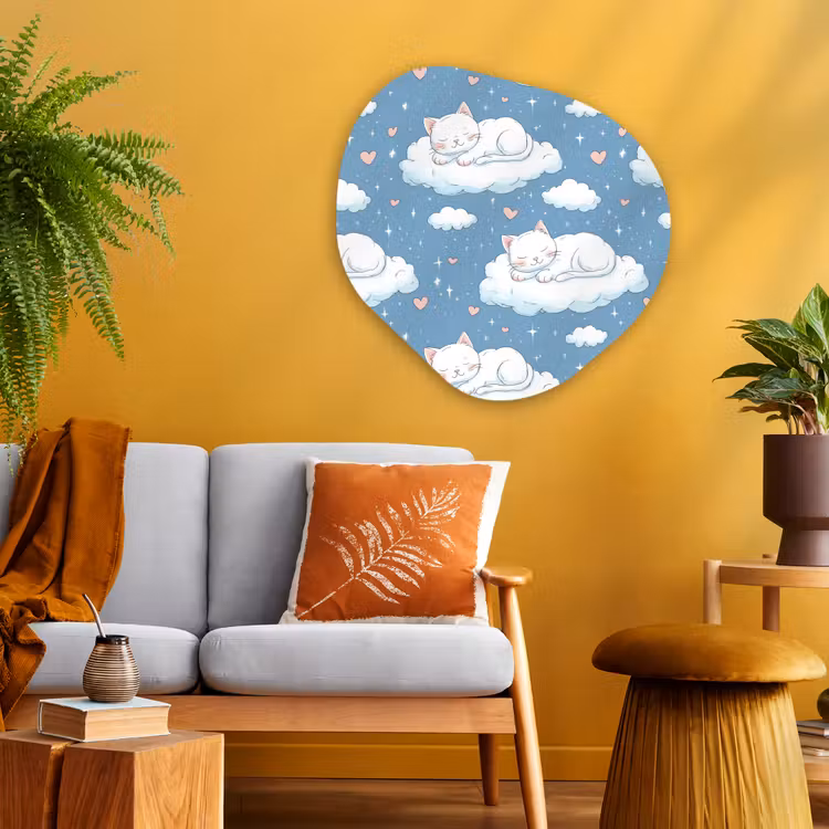 Organische vorm aluminium - Kitten - Wolken - Blauw — 3
