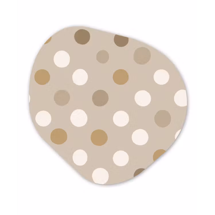Organisch schilderij - Forex - Polka - Dots - Beige — 1