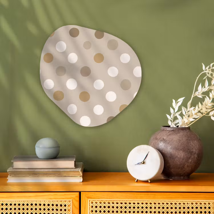 Organisch schilderij - Forex - Polka - Dots - Beige — 2