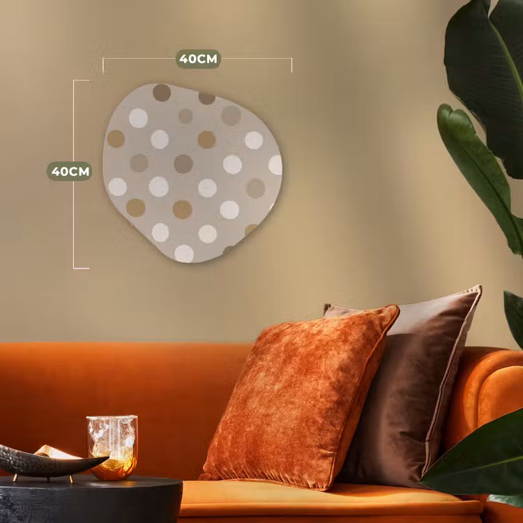Organisch schilderij - Forex - Polka - Dots - Beige — 4