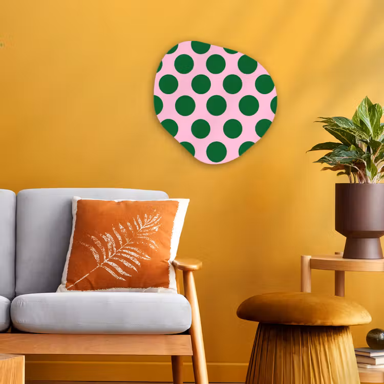 Organisch schilderij - Forex - Polkadots - Patroon - Groen — 3