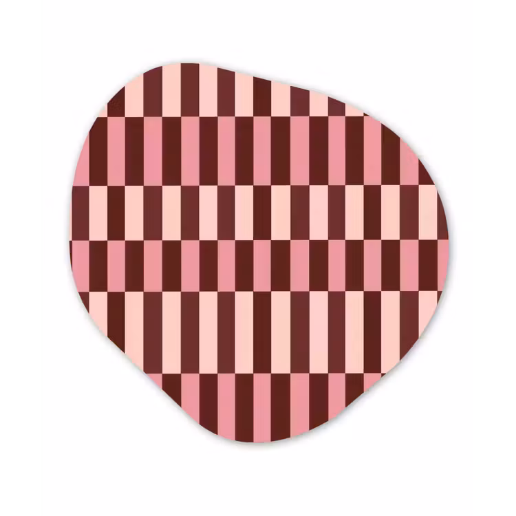 Organisch schilderij - Forex - Roze - Rood - Blokjes — 1