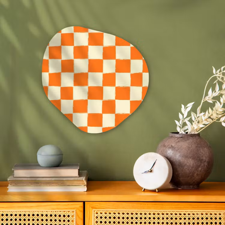 Organisch schilderij - Forex - Schaak - Patroon - Oranje — 2