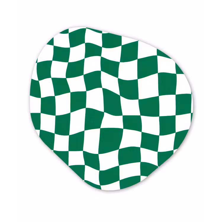 Organisch schilderij - Forex - Schaakbord - Golvend - Groen — 1