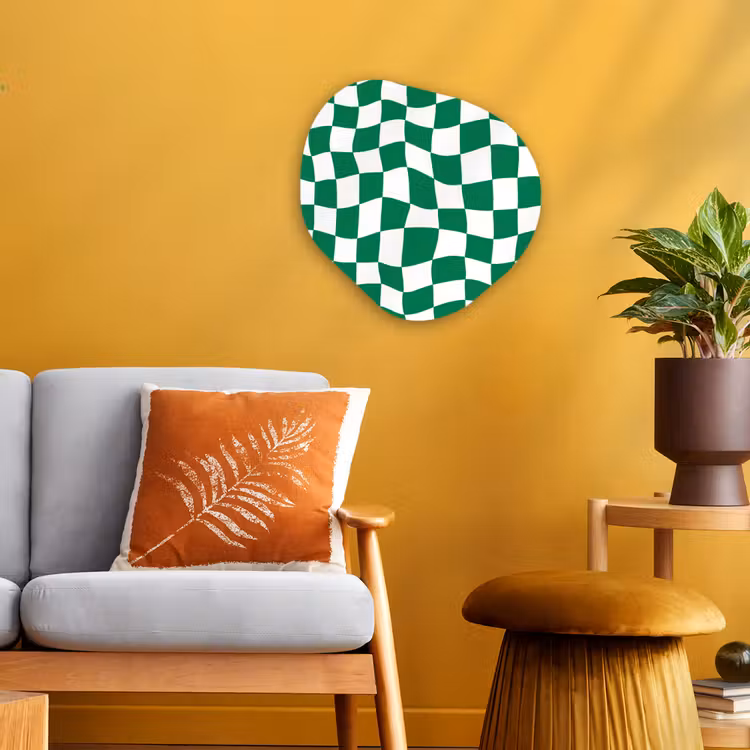 Organisch schilderij - Forex - Schaakbord - Golvend - Groen — 3