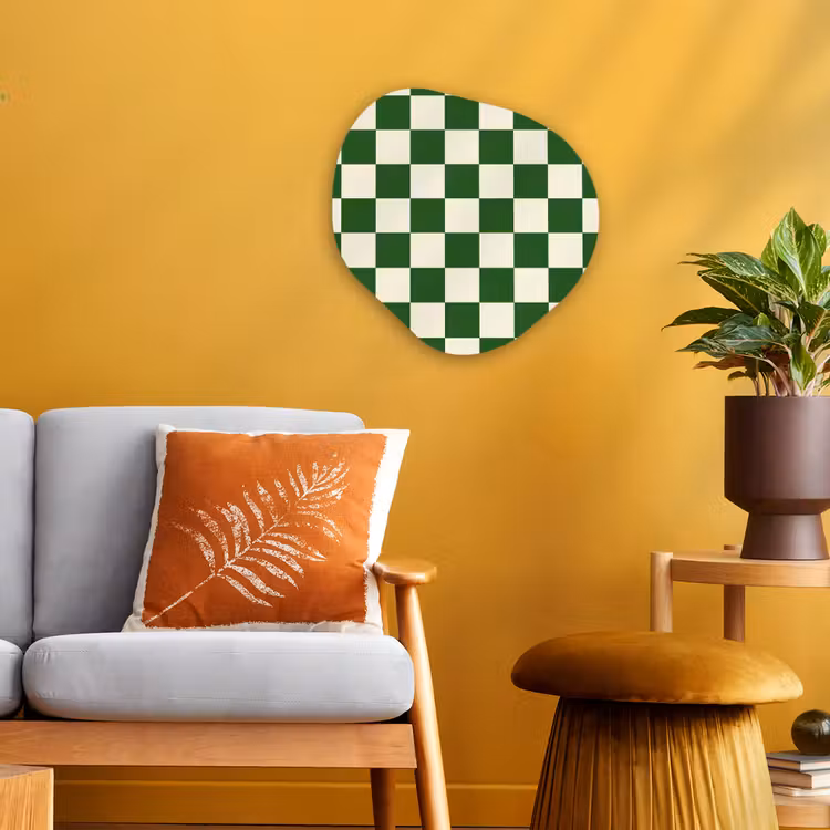 Organisch schilderij - Forex - Schaakbord - Patroon - Groen — 3