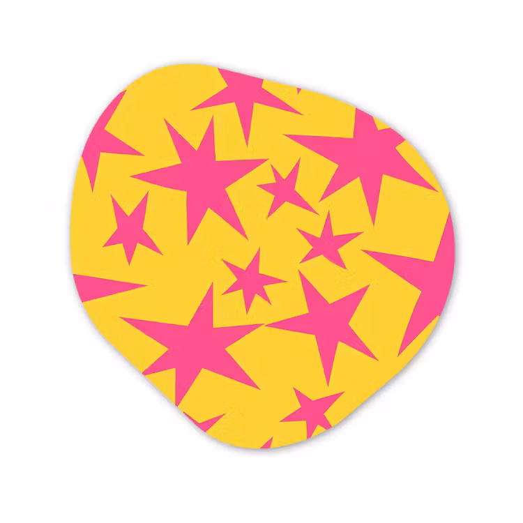 Organisch schilderij - Forex - Sterren - Patroon - Roze - Geel — 1