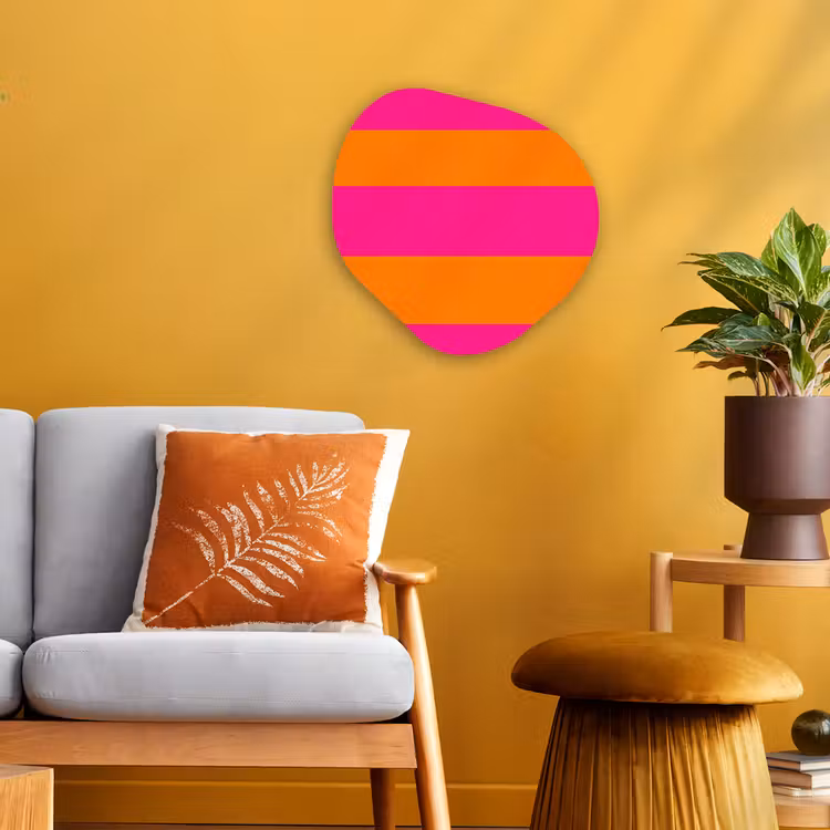 Organisch schilderij - Forex - Strepen - Horizontaal - Roze — 3