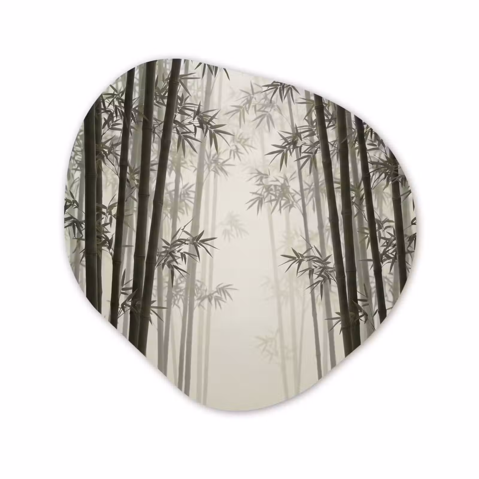 Organische vorm aluminium - Bamboe - Bos - Mist - Natuur — 1