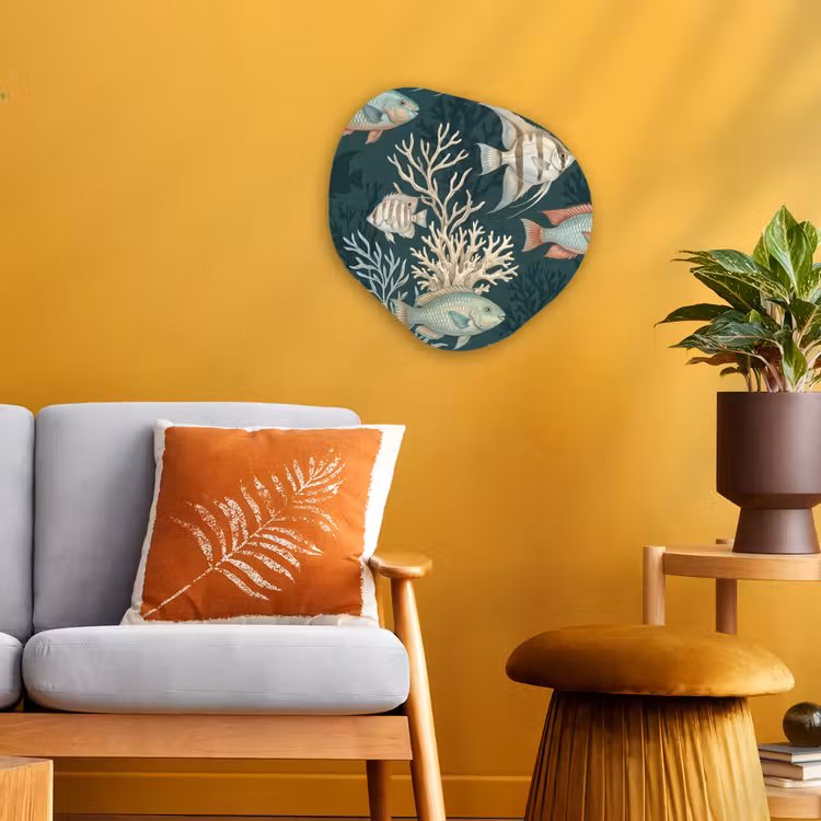 Organisch schilderij - Forex - Vis - Koraal - Onderwater - Illustratie — 3