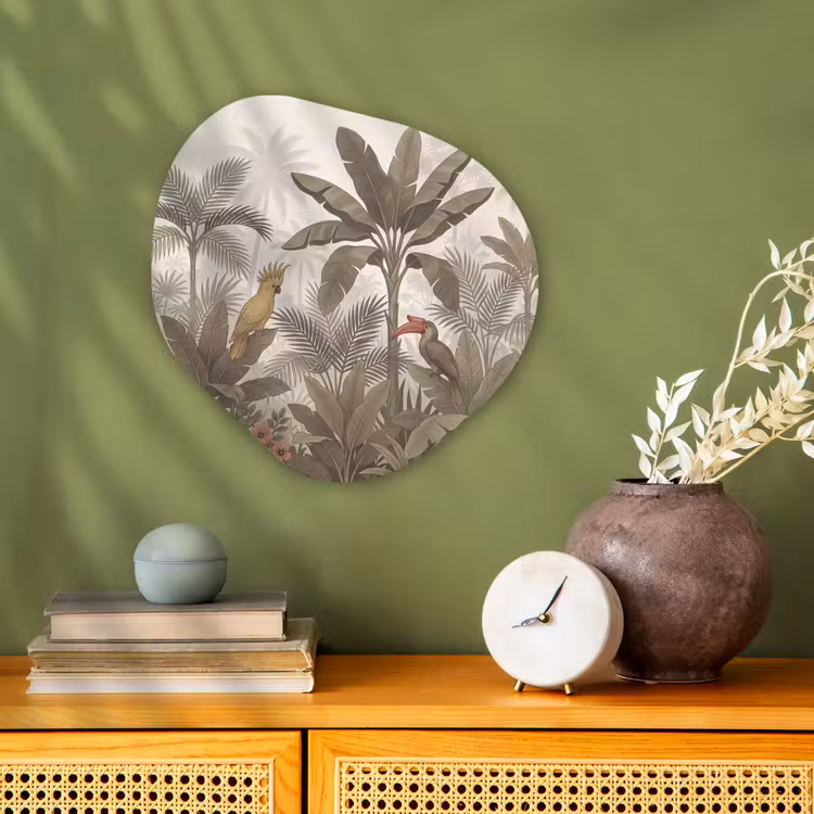 Organisch schilderij - Forex - Vogel - Jungle - Tropisch - Illustratie - Groen — 2