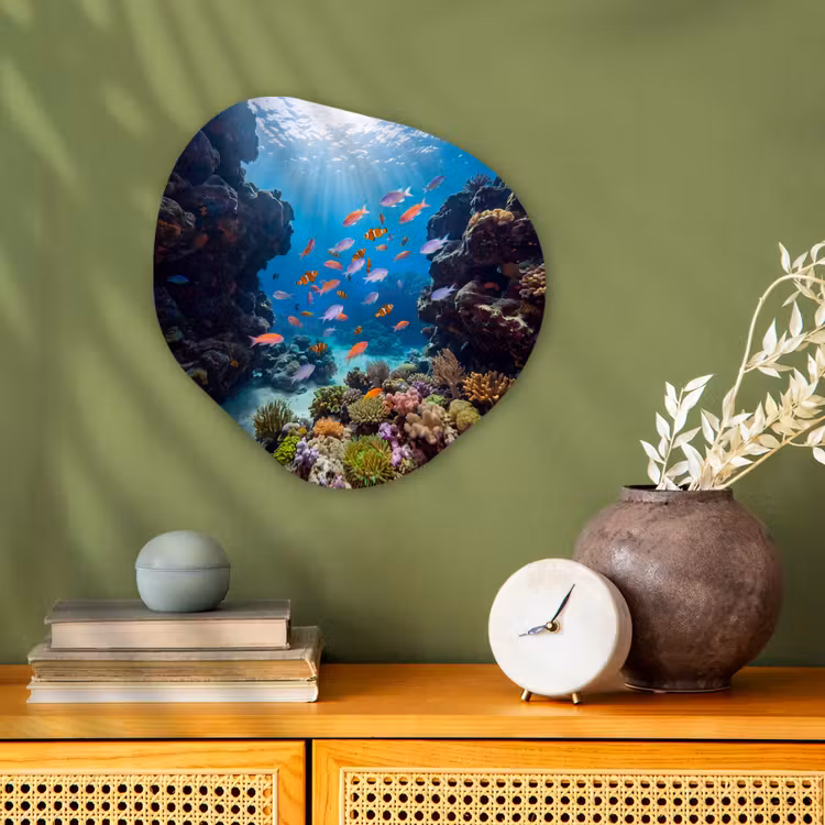 Organisch schilderij - Forex - Vis - Koraalrif - Onderwater - Levendig - Blauw — 2