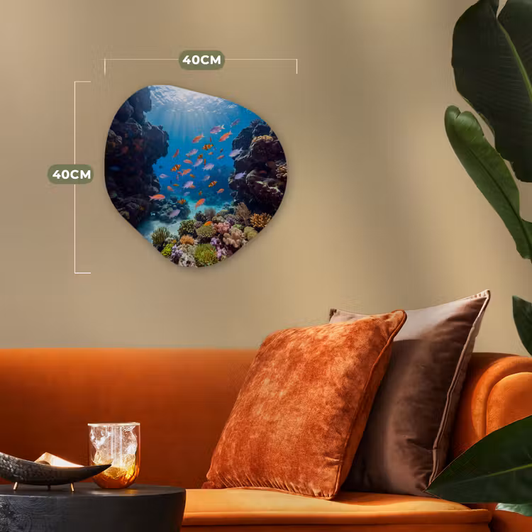 Organisch schilderij - Forex - Vis - Koraalrif - Onderwater - Levendig - Blauw — 4