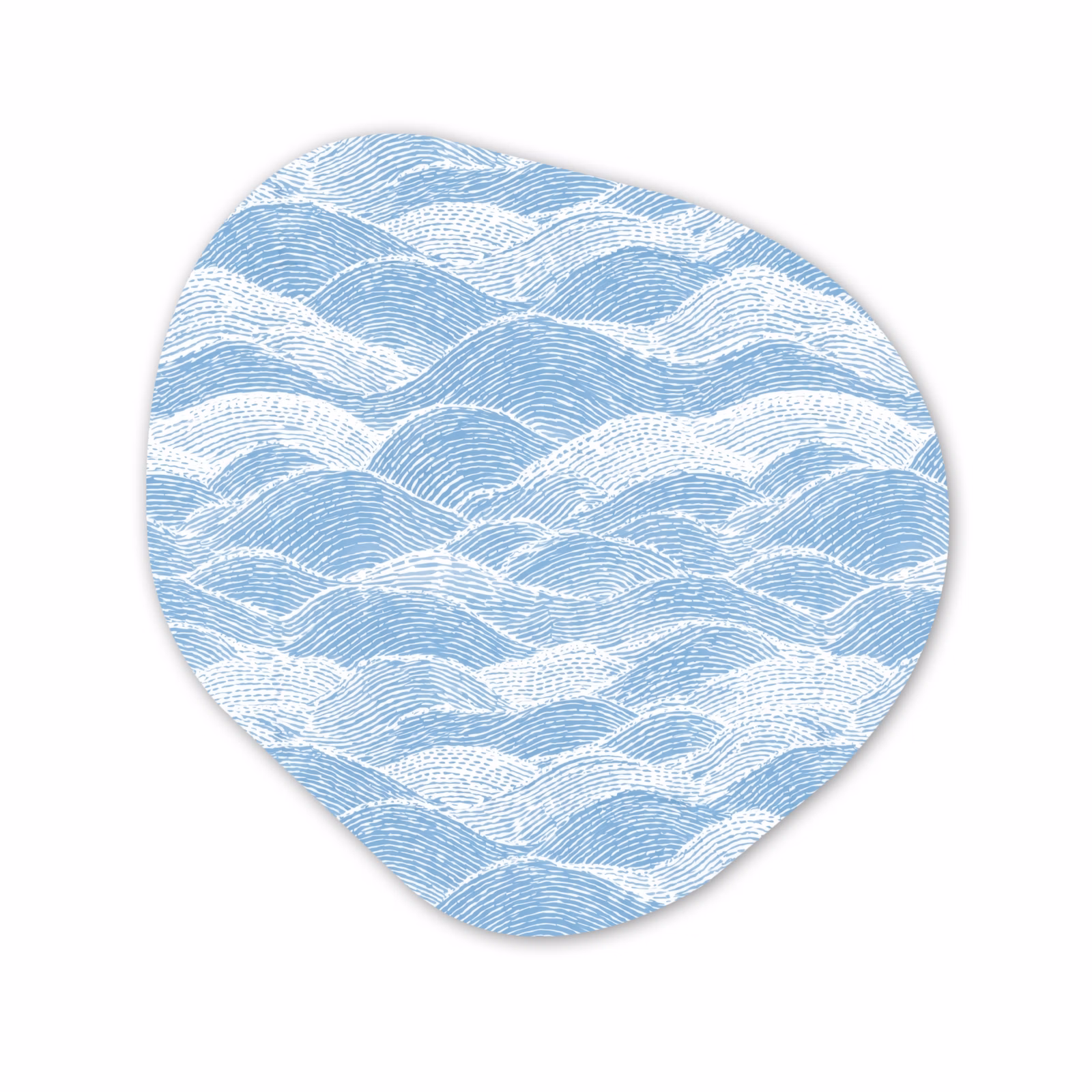Organische vorm aluminium - Blauw - Wit - Golven - Getekend — 1