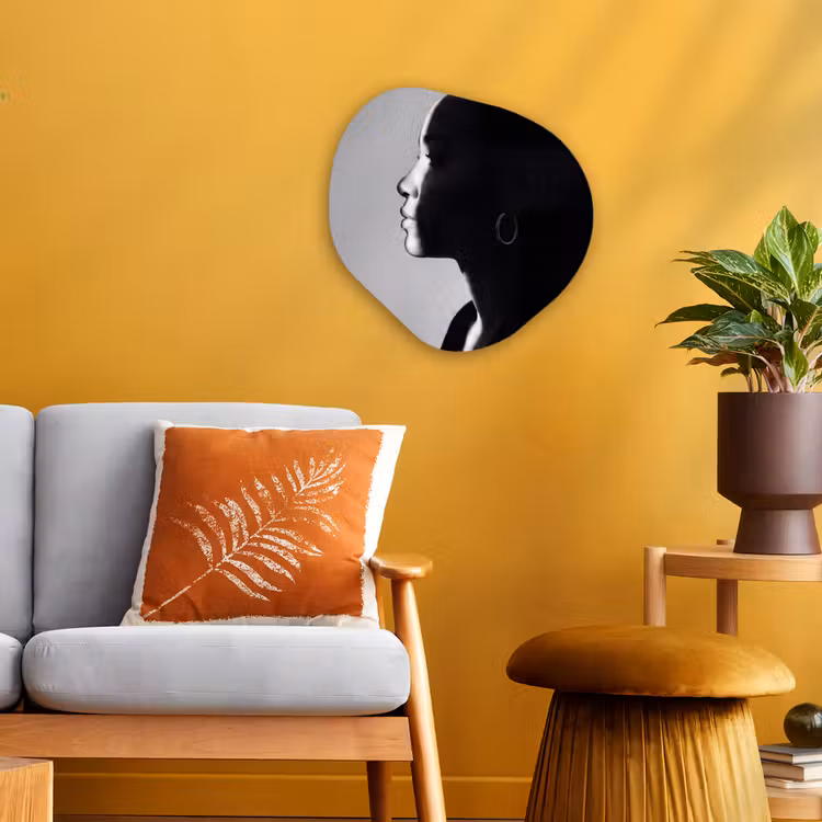 Organisch schilderij - Forex - Vrouw - Profiel - Mensen - Zwart-wit — 3