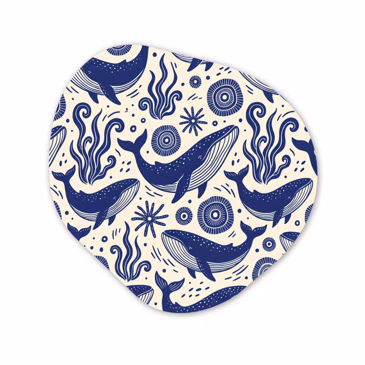 Organisch schilderij - Forex - Walvis - Onderwater - Dieren - Abstract - Blauw — 1