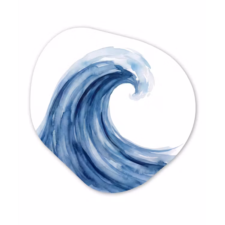 Organisch schilderij - Forex - Water - Beweging - Natuur - Modern - Blauw — 1