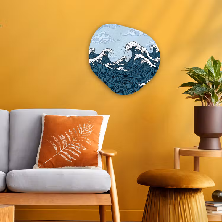 Organisch schilderij - Forex - Zee - Golven - Japans - Natuur - Blauw — 3