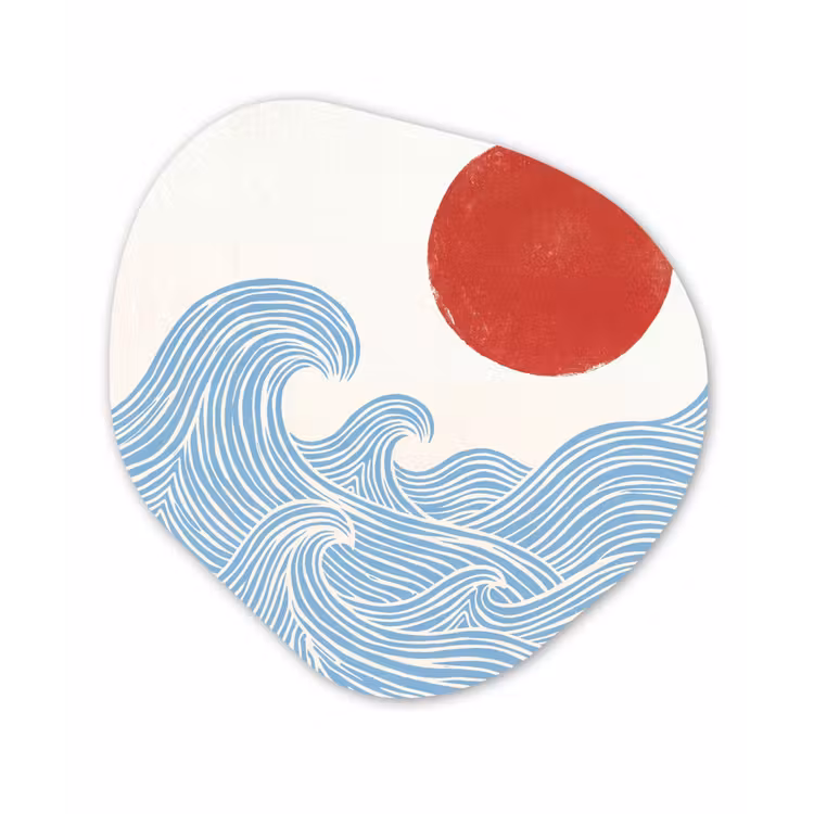 Organisch schilderij - Forex - Zon - Golven - Oceaan - Abstract - Rood — 1