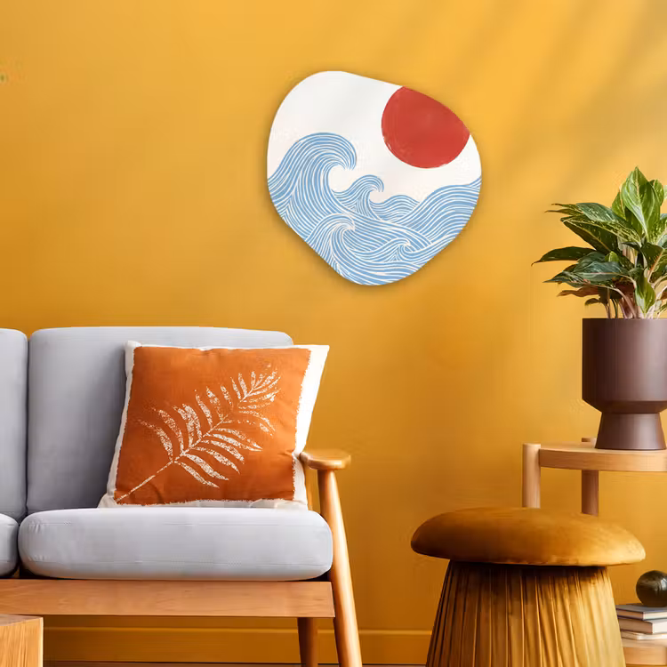 Organisch schilderij - Forex - Zon - Golven - Oceaan - Abstract - Rood — 3