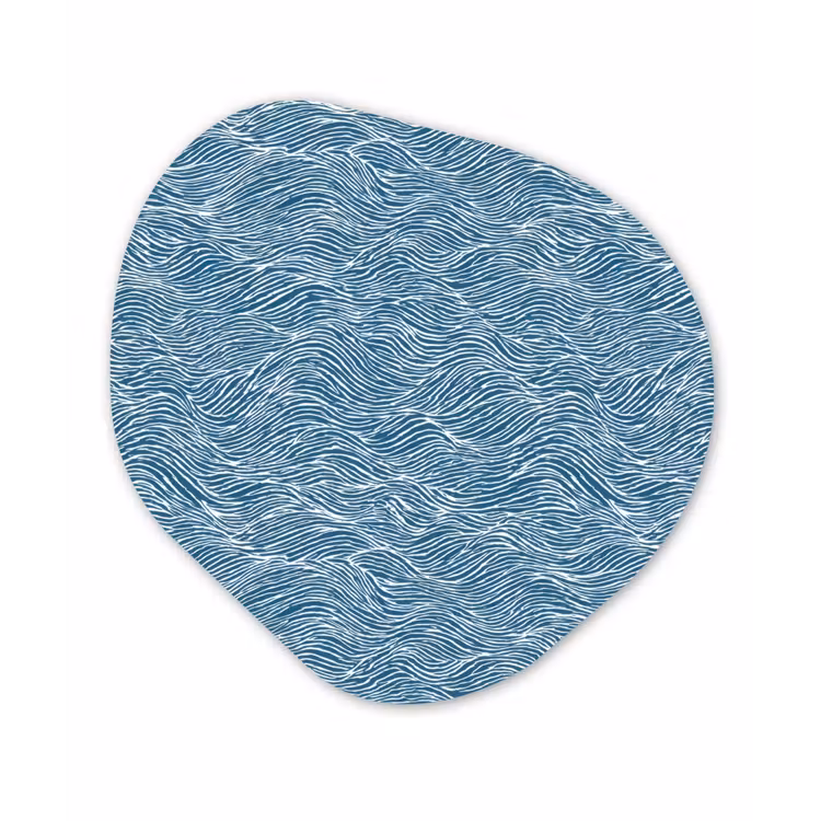 Organische vorm aluminium - Blauw - Wit - Golven - Getekend - Textuur — 1