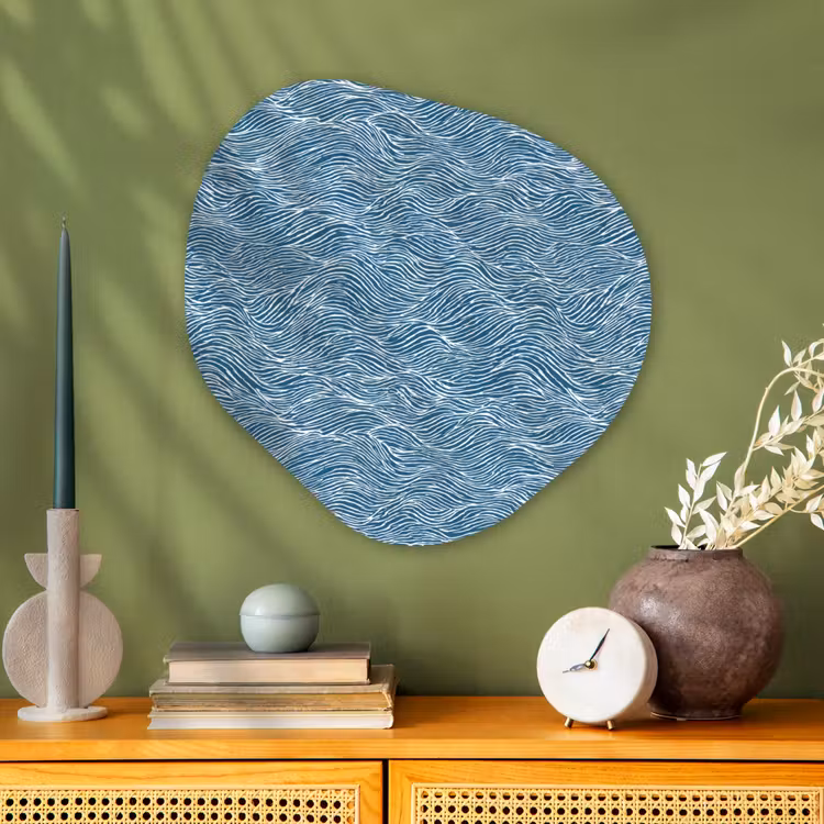 Organische vorm aluminium - Blauw - Wit - Golven - Getekend - Textuur — 2
