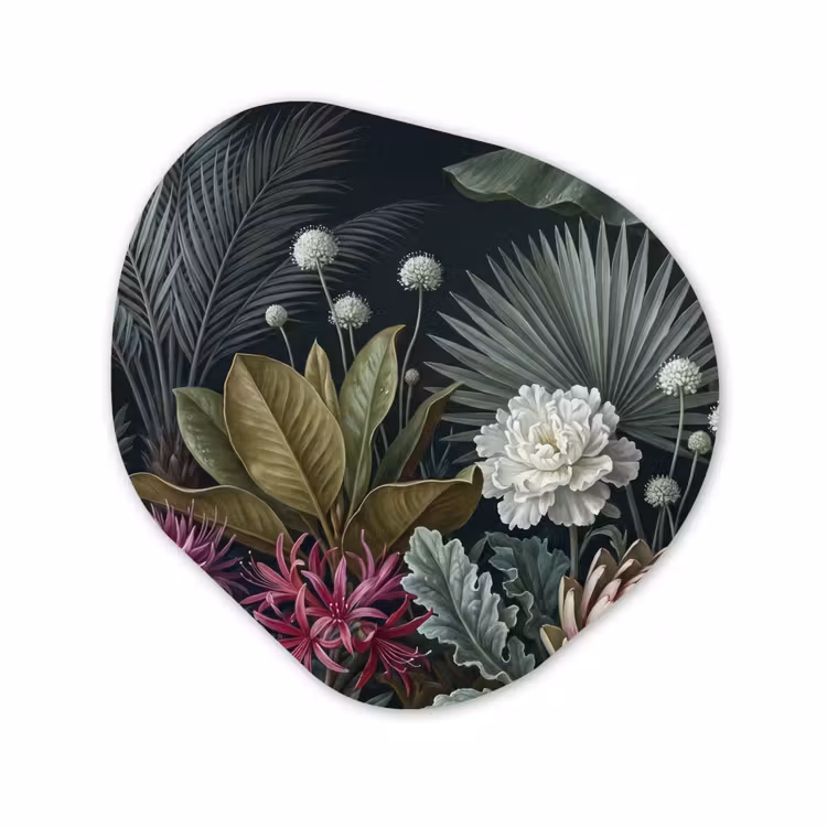 Organisch schilderij - Forex - Planten - Tropisch - Botanisch - Donker - Groen — 1