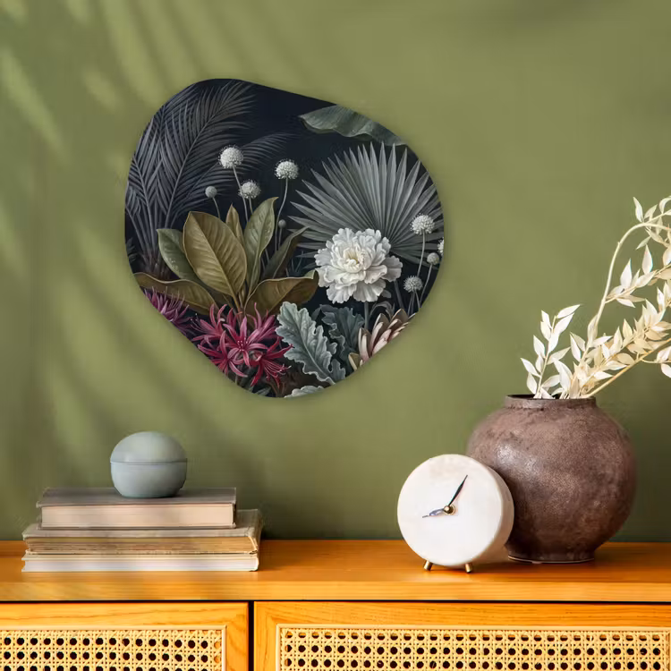 Organisch schilderij - Forex - Planten - Tropisch - Botanisch - Donker - Groen — 2