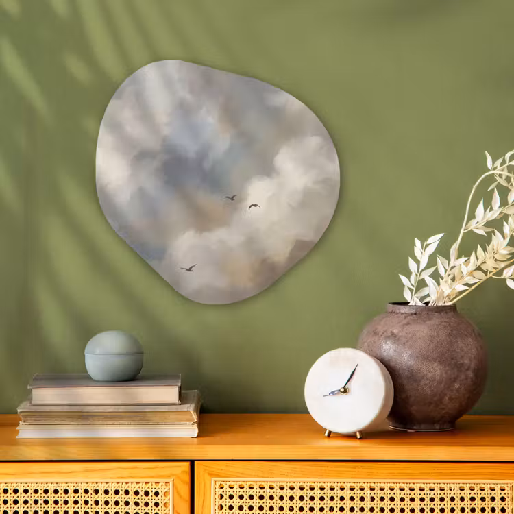 Organisch schilderij - Forex - Vogel - Wolken - Natuur - Modern - Grijs — 2
