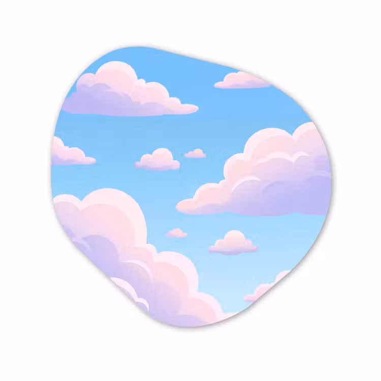 Organisch schilderij - Forex - Wolken - Roze - Blauw - Natuur - Modern — 1