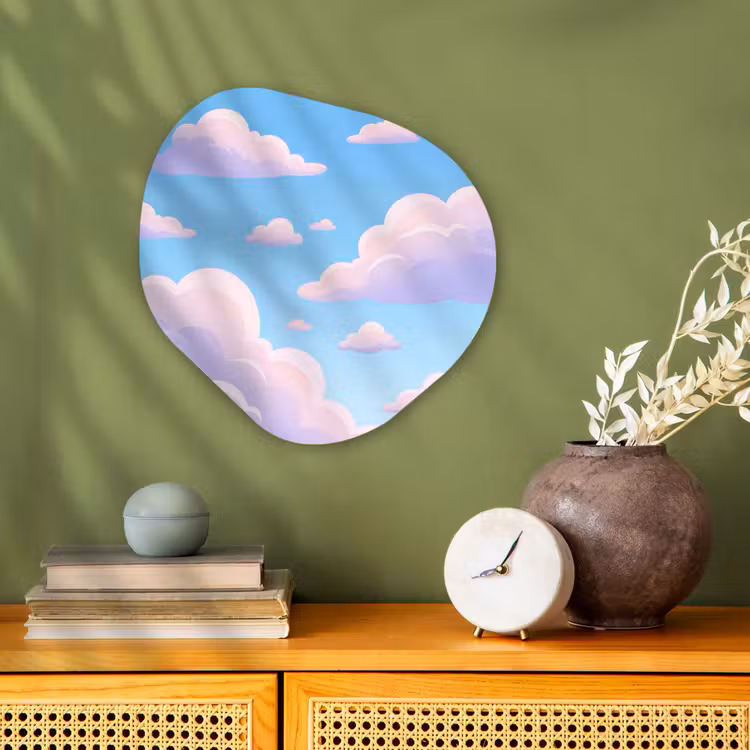 Organisch schilderij - Forex - Wolken - Roze - Blauw - Natuur - Modern — 2