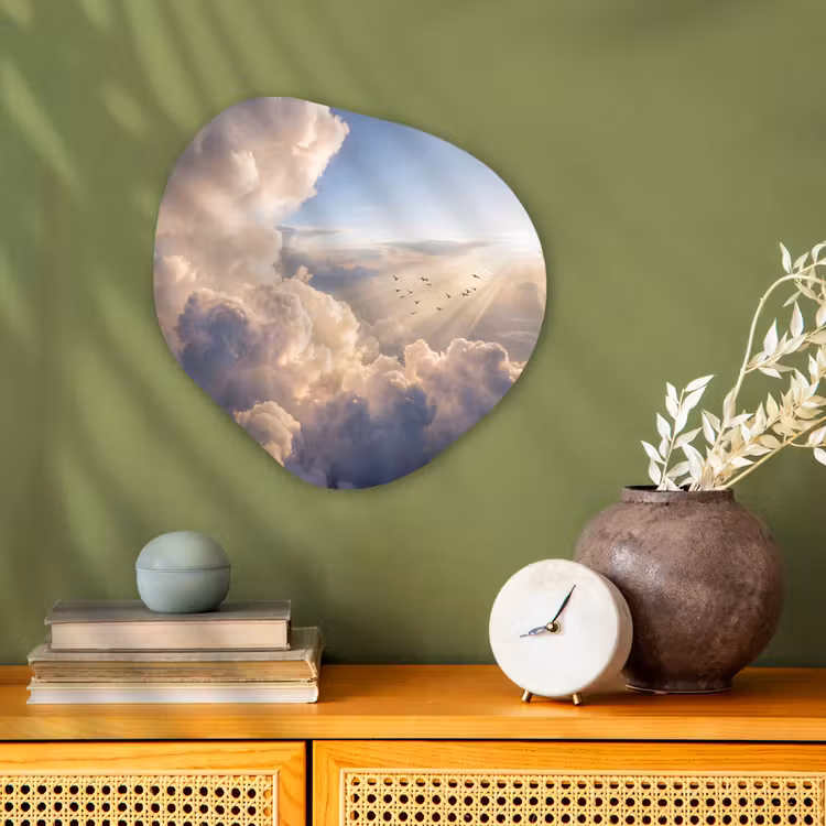 Organisch schilderij - Forex - Wolken - Zonnestralen - Natuur - Wit — 2