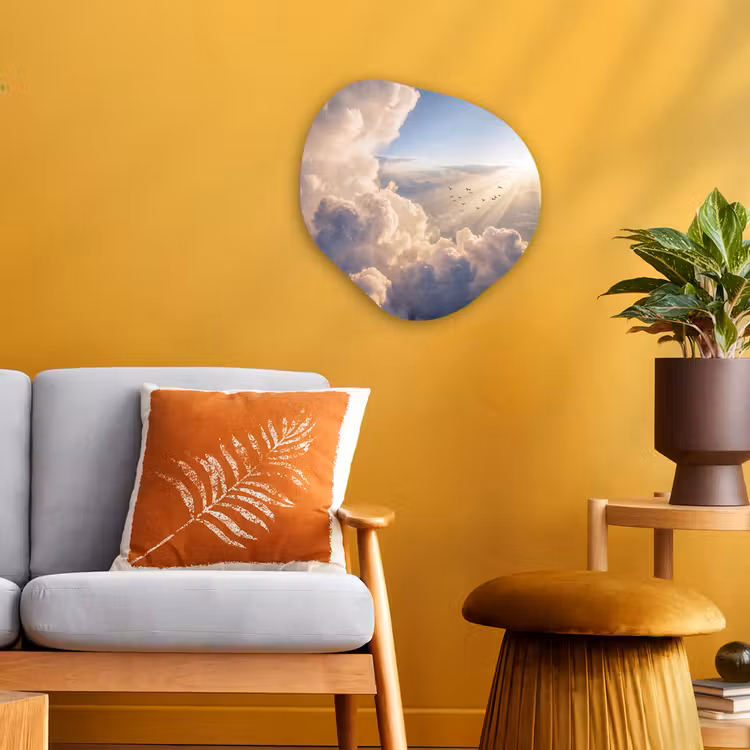 Organisch schilderij - Forex - Wolken - Zonnestralen - Natuur - Wit — 3