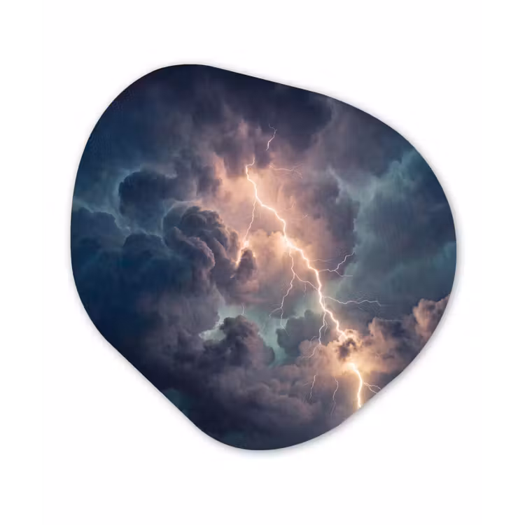 Organische vorm aluminium - Bliksem - Storm - Natuur - Donker — 1
