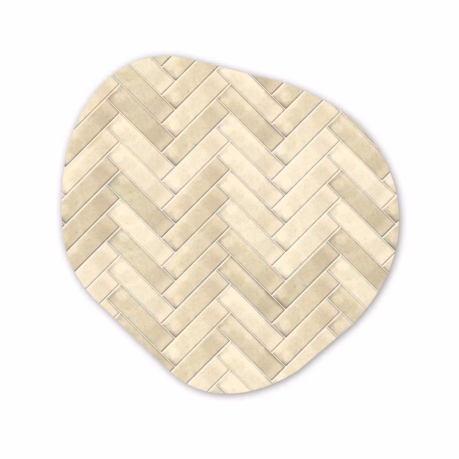 Organisch schilderij - Forex - Visgraat - Wandtegel - Licht Beige — 1