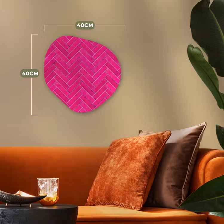 Organisch schilderij - Forex - Visgraat - Wandtegel - Fuchsia - Roze — 4