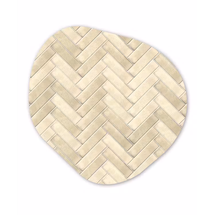 Organisch schilderij - Forex - Visgraat - Wandtegel - Licht Beige — 1