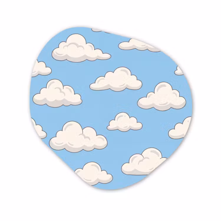 Organisch schilderij - Forex - Wolk - Cartoon - Lucht - Blauw - Wit — 1