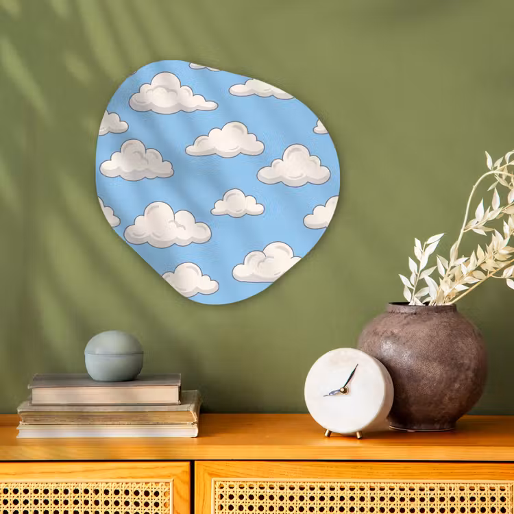 Organisch schilderij - Forex - Wolk - Cartoon - Lucht - Blauw - Wit — 2