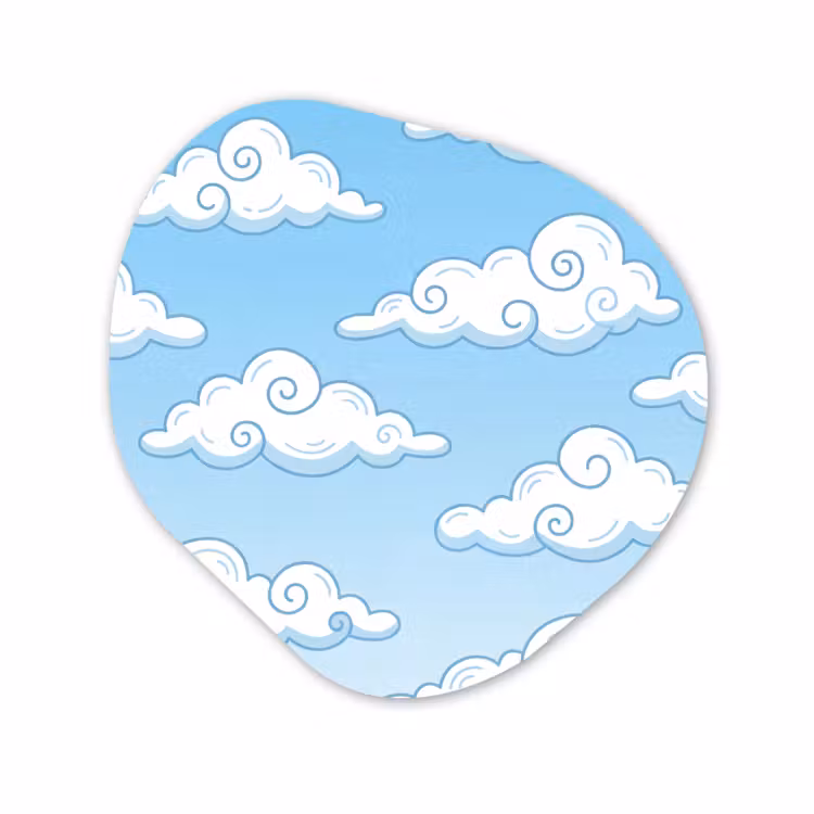 Organisch schilderij - Forex - Wolk - Lucht - Cartoon - Blauw - Wit — 1