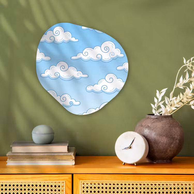Organisch schilderij - Forex - Wolk - Lucht - Cartoon - Blauw - Wit — 2