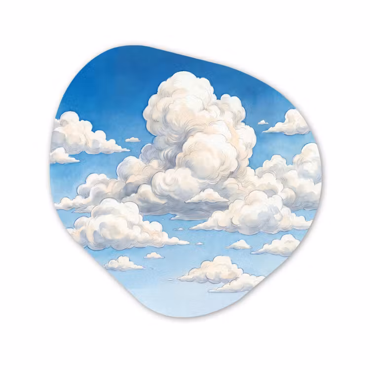 Organisch schilderij - Forex - Wolken - Blauwe lucht - Natuur - Modern - Wit — 1