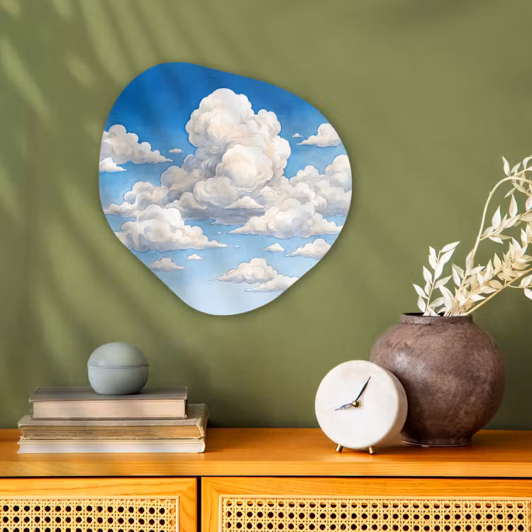 Organisch schilderij - Forex - Wolken - Blauwe lucht - Natuur - Modern - Wit — 2